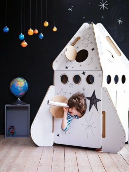 Cardboard Moving Box Rocket Ship