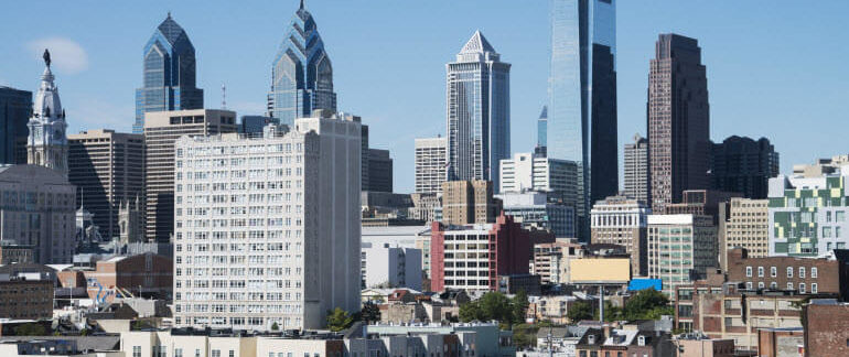 An aerial shot of Philadelphia