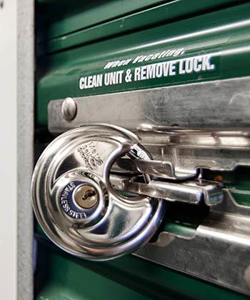 Lock on storage unit.