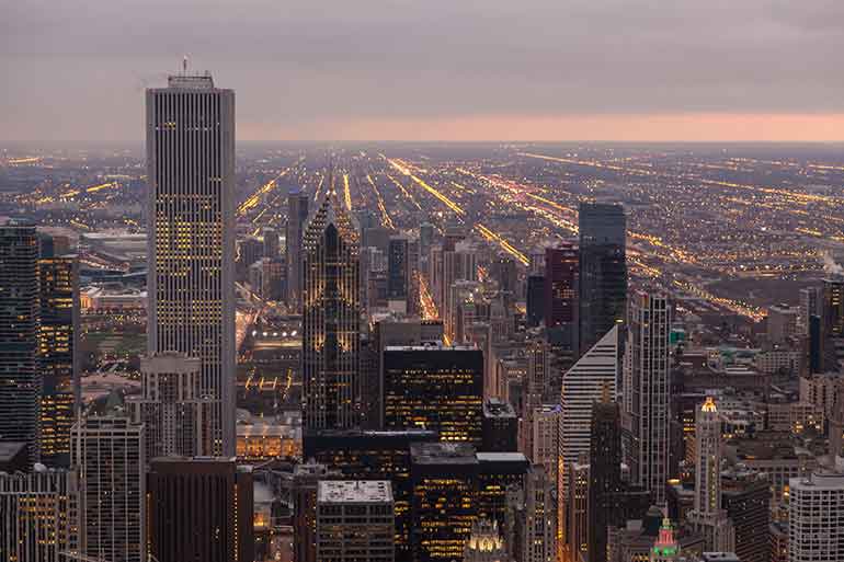 view of the chicago from the Hancock Center