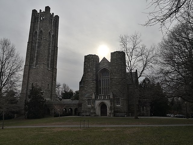 Swarthmore College at dusk.