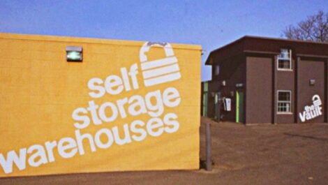 The storefront of a self storage facility in 1973