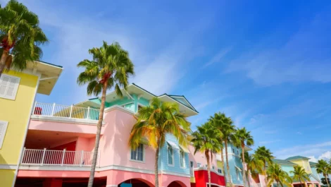 Colorful villas along Fort Myers